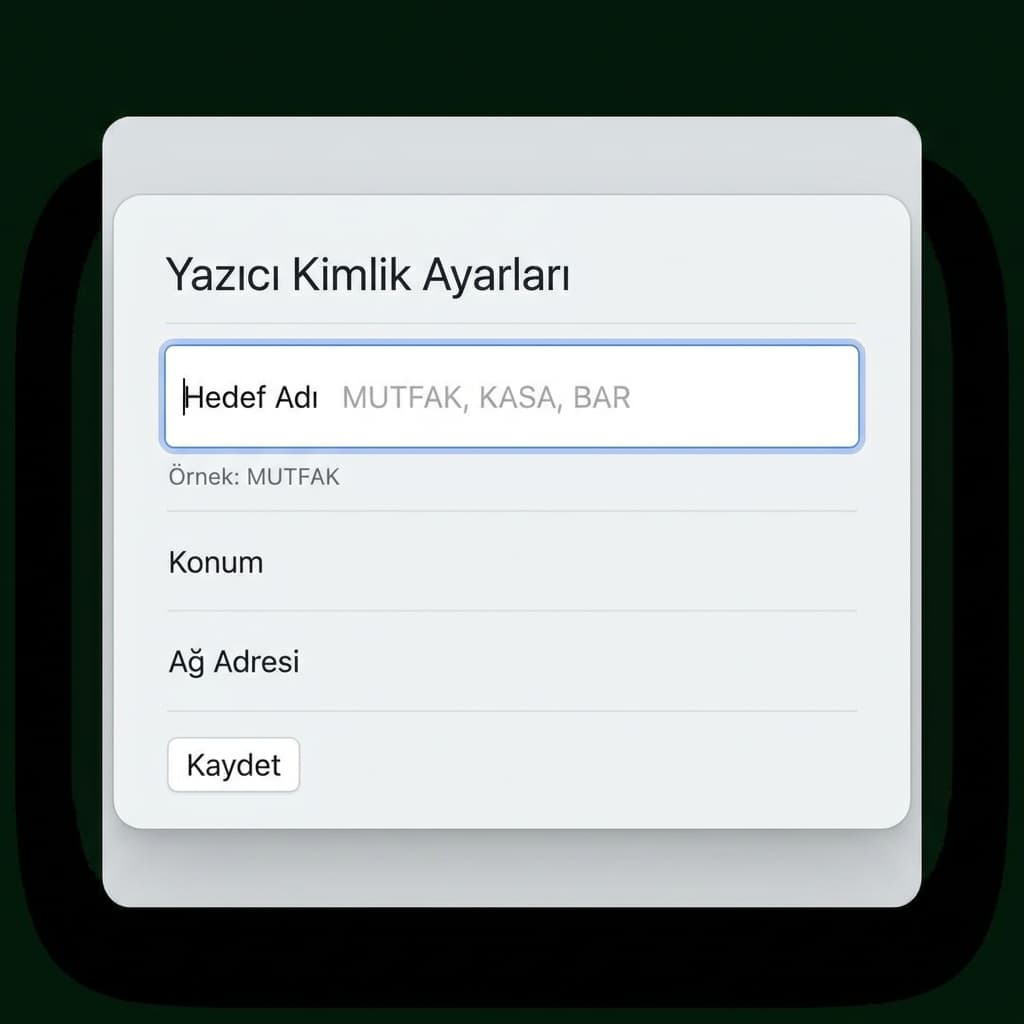 Yazıcıyı Kimliklendirme (Hedef Adı)